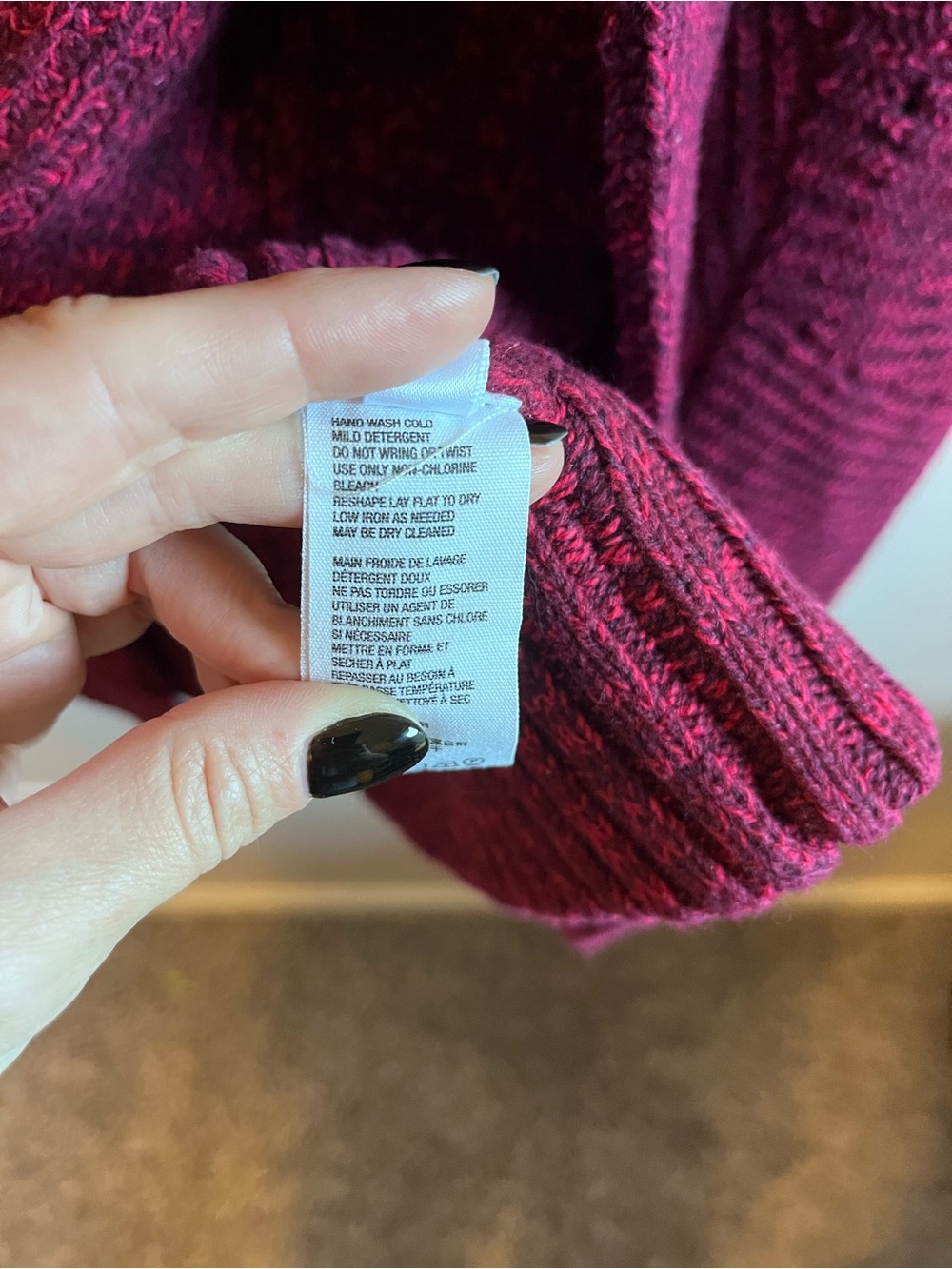 Free People Open-Front Chunky Cardigan in Burgundy - Picture 7 of 7